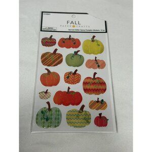FALL PAPER CRAFTS STICKERS harvest glitter pumpkins 15 count